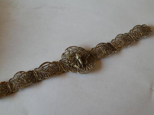 Old vintage silver filigree bracelet